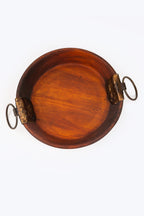 Bowl De Madeira Com Alça De Ferro G