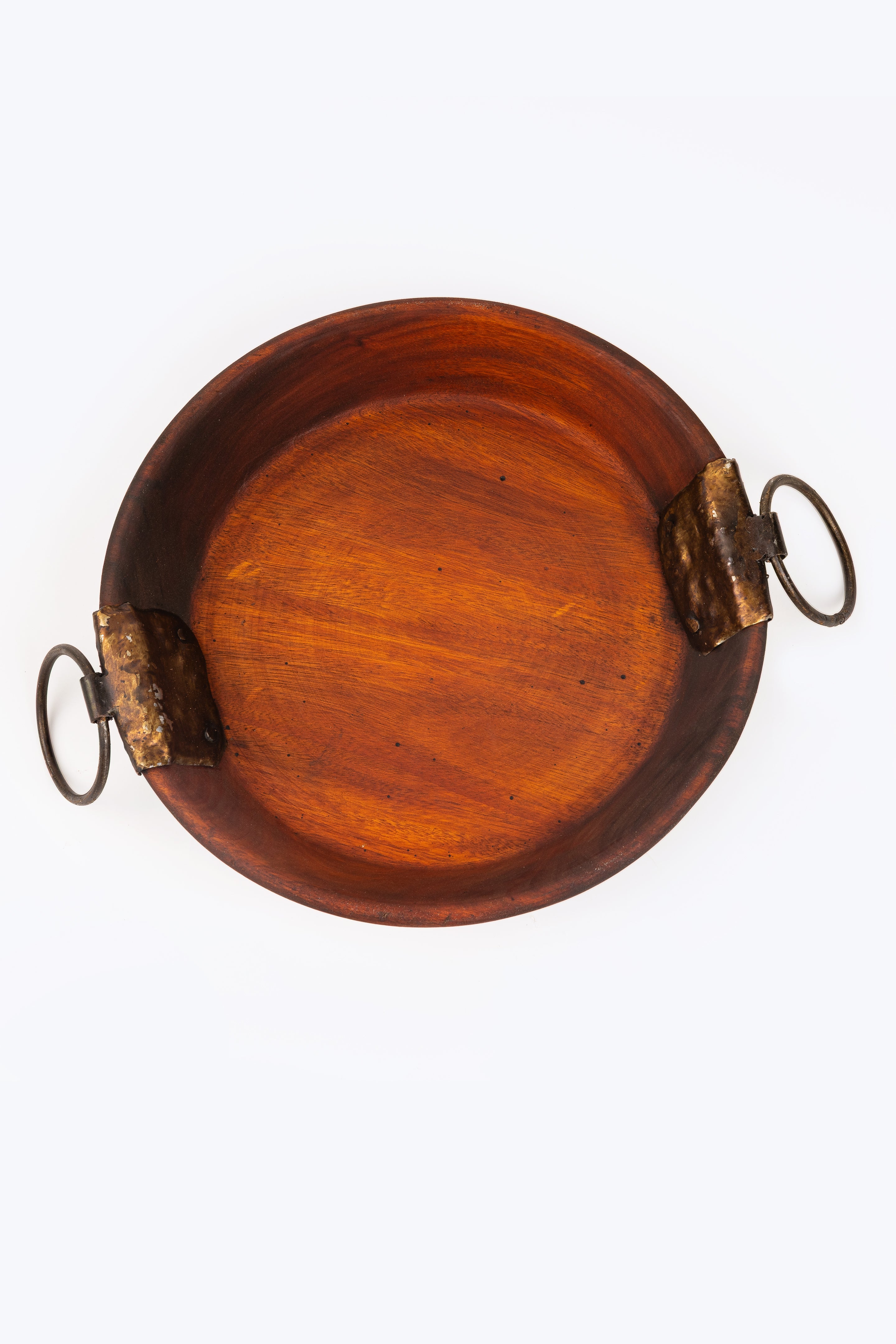 Bowl De Madeira Com Alça De Ferro G